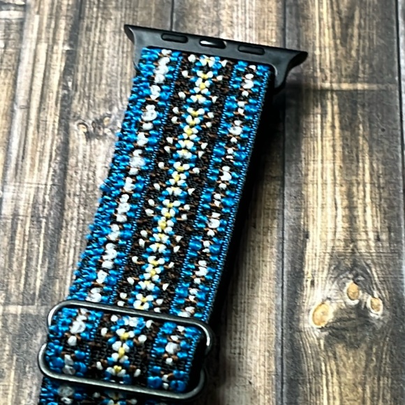 5for$10 Blue & Brown Aztec Woven 42mm/44mm Apple Watch Band IWatch Accessories - Picture 2 of 5